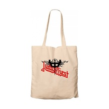 Judas Priest Logo and Figure Krem Kanvas Bez Çanta Krem