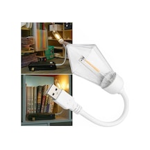 Powermaster Pm-25791 Esnek Gövdeli Usb Günışığı Cob Led Edison Masa Ve Kitap Okuma Lambası Beyaz