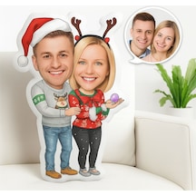 Kişiye Özel Noel Yeni Yıl Çifti Sevdiklerine Özel Fotoğraflı Yılbaşı Armağanı Çok Renkli