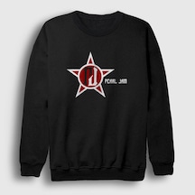 Presmono Unisex Logo Pearl Jam Sweatshirt Siyah