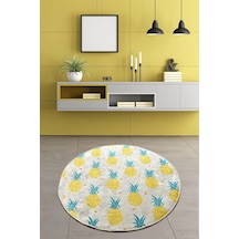 Chilai Home Ananas Djt Banyo Halısı Çap 100 CM Çok Renkli