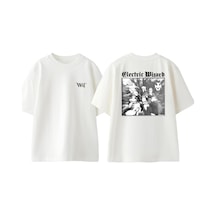 Thewert Electric Wizard Fanwork Tasarım Sırt Baskılı Pamuk Beyaz Oversize T-shirt