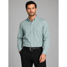 Advante Klasik Regular Fit Uzun Kol Pamuklu Erkek Gömlek 7630 Yeşil