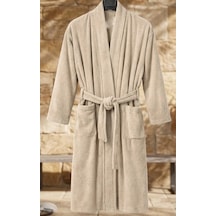 Bicomi Ultra Emici & Cilt Dostu %100 Pamuklu Bej Kimono Bornoz