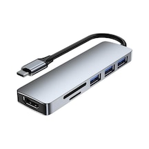 Usb Type C To 4k 30hz Hdmi Kablosu Sd Tf Kart Okuyucu Usb 3 0 Çoklayıcı Hub Çevirici Kablo