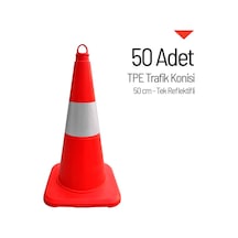 50'li Tpe Trafik Konisi Seti 50 Cm Tek Reflektifli Trafik Dubası-3615