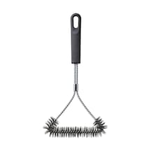 Grılltıder Barbekü Izgara Temizleme Fırçası, Paslanmaz Çelik, Siyah, 35 Cm