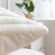 Novahub Koyu Gri Taklit Tavşan Saç Çizgili Yastık Yumuşak Düz Renk Kanepe Yastık Başucu Yastık Çıkarılabilir Yıkanabilir Yastık Koyu Gri