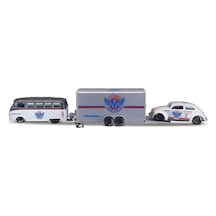 Mey İthalat 1/64 Design Seri Yarış Takımı Römork Ve Araç Set Beyaz