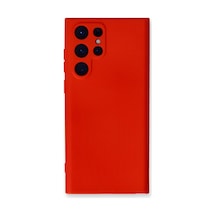 Samsung Galaxy  Uyumlu,  S23 Ultra Kılıf Nano İçi Kadife Silikon - Kırmızı
