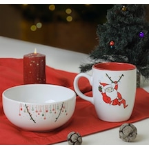 Keramika Kupa + Kase 2 Prc Beyaz 004-506 Noel Baba Gıft