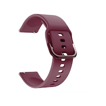 Teltree Samsung Galaxy Watch Active2 Uyumlu 20mm Silikon Saat Kordonu, Yumuşak, Ayarlanabilir, 9 Renk Seçeneği, Buckle Kilitli Bordo