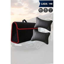 Lada 110 Uyumlu Koltuk Yastığı Bagaj Çantası Siyah Renk Lüks Model