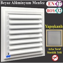 Menfez Banyo Wc Tuvalet Havalandırma Alüminyum Panjur Beyaz 27x32 Cm