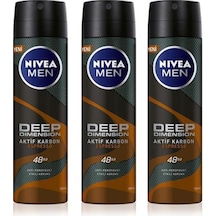 Nivea Men Deep Dimension Espresso Aktif Karbon Erkek Sprey Deodorant 150 ML x 3