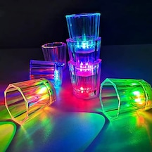 Renkli Led Parlayan Fiber Optik Glow Işıklı Bardak 5,5 X 5,5 Cm 1 Adet - Aıaı-874095 Çok Renkli
