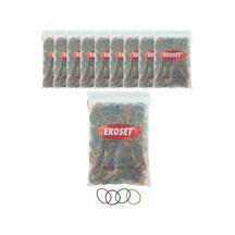 Ekoset Renkli Küçük Paket Toka Lastiği 4 Renk 40 MM 1000li 10 Paket