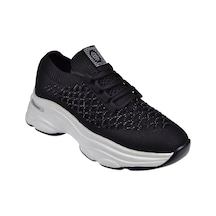 Voyager Taş Detaylı Triko Kadın Spor Ayakkabı Sneaker Voy-064 Siyah Siyah