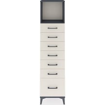 Arges Dolap Tek Raflı 7 Çekmeceli 44x30x182 Antrasit-aytaşı Antrasit