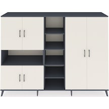 Hyperion Dolap 13 Raflı 6 Kapaklı 220x44x163 Antrasit-aytaşı/antr Antrasit-aytaşı/antrasit