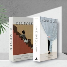 2'li Kinflok Perde & Merdiven Dekoratif Kitap Kutu