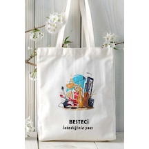 Art Hediye Besteci Baskılı Bez Omuz Çantası Kişiye Özel Model 6 Çok Renkli