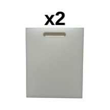 2'li Türkay 32.5x26.5x2 Cm Saplı Polietilen Kesme Tahtası Kesim Levhası Naturel/beyaz 1145