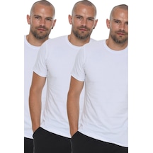 Üçlü Set T8569 Dewberry Bisiklet Yaka Erkek T-shırt-beyaz-beyaz-beyaz Beyaz-beyaz-beyaz