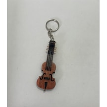Keman Ahşap El Yapımı Minyatür Anahtarlık Müzik Aleti Araba Süsü