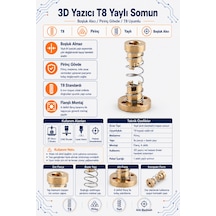 3d Yazıcı T8 Yaylı Somun
