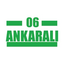 06 Ankaralı Araba Sticker 17x17 Cm Yeşil