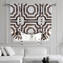 Price Drapes Bağlamalı Pencere Gölgeliği 116 X 153 Cm Mekke Baskılı Pamuk Prtw-tud23-63 1 Panel , Mekke Kahverengi 50 x 22