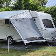 2k Karavan Gri Plus Tek Yön, Karavan Tentesi Yan Uzatma Gölgelik Perde