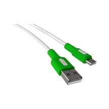 Usb A-c Hızlı Şarj Kablosu Beyaz + Beyaz/yeşil Uç 150 Cm