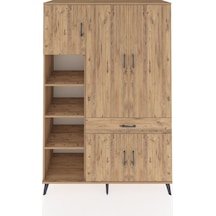 Hyperion Dolap 8 Raflı Tek Çekmeceli 5 Kapaklı 132x44x195 Çam... Çam