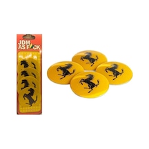 Ferrari Jant Göbeği Yapıştırma Sticker Sarı 54mm 4 Adet