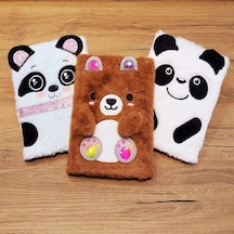 Panda Tasarımlı Peluş Defter Beyaz