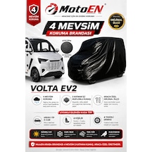 Volta Ev2 Elektrikli Micro Araba Brandası Siyah Oto Branda Su Geçirmez Dört Mevsim Uv İki Katmanlı Dış Ortam Örtü