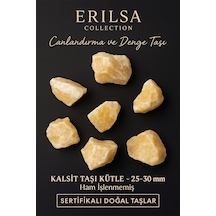 Sertifikalı Ham İşlenmemiş Bal Kalsit Taşı Kütle 25 30 Mm Doğal