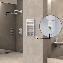Haiti Elektrikli Havlupan 400x700 Düz Beyaz Parlak On/off Düğmeli 300 Watt
