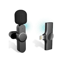 Protonust Apple Uyumlu iPhone Girişli Telefon Wireless Youtube Tiktok Yayın Kablosuz Yaka Mikrofonu Siyah