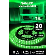 3 Çipli Şerit Led Yeşil Renk 12v 20 Metre