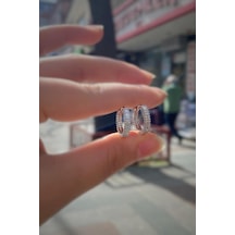 Gümüş Baget Taşlı İç Çapı 12 Mm Halka Küpe Dy78e51 Diğer