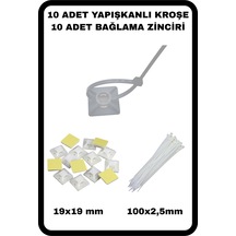 Yapışkanlı Krose Ve Bağlama Zinciri Seti Balon Zinciri Zemin Tutturma Seti 10 Adet Beyaz