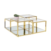 Janet Gold Metal Dörtlü Orta Sehpa