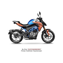 Cfmoto 250nk Orta Tattoo Desen Dövme Sticker Set Sağ Ve Sol Yeni Kasa Uyumlu Turuncu