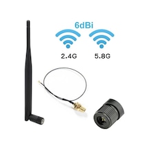 6dBi 2.4GHz & 5.8GHz Dual Band Wi-Fi Anten + 35cm Ipex UFL Kablo