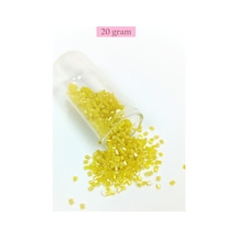 Kesme Cam Boncuk 2mm - 20 Gram - Koyu Sarı -bnc337