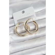 Gold Renk Pirinç Halka 30 Mm Kadın Küpe Diğer