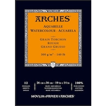Arches Suluboya Blok Doğal Beyaz Dokulu 140lb 300gr 26x36 12 Yapr